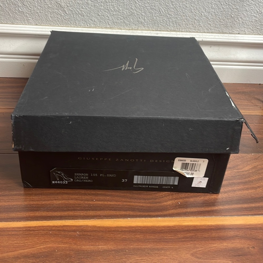 Giuseppe Zanotti Black Sharon Glitter And Lace Peep Toe Platform Pumps Size 37 - Picture 11 of 13